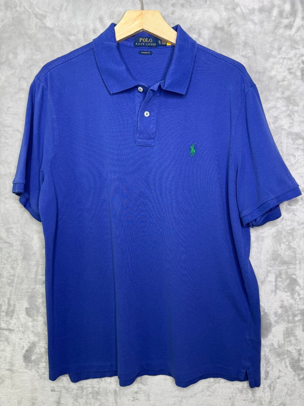 Polo Ralph Lauren Polo Shirt Mens XL Blue Classic Fit Pique Cotton Preppy S/S